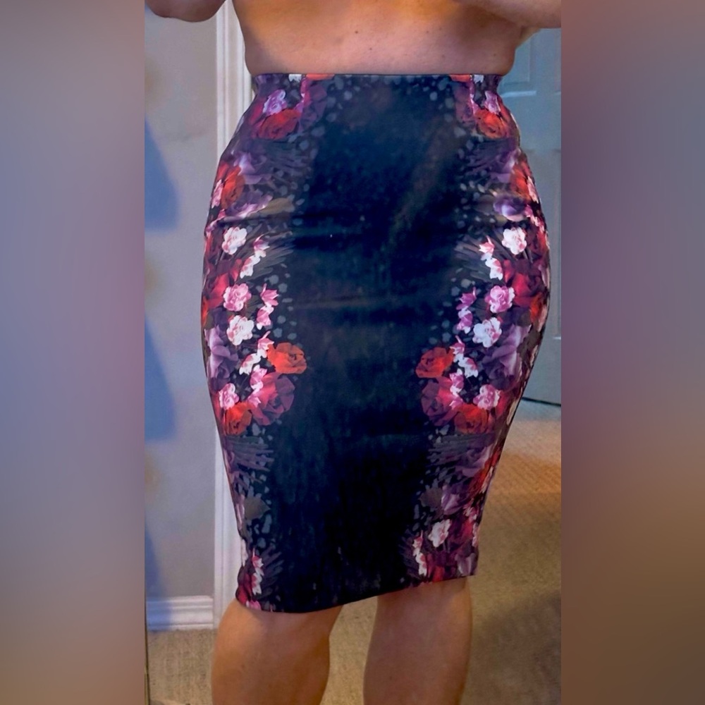 Guess Floral Print Satin Women's Skirt
